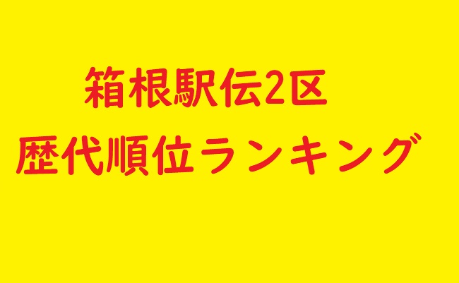 箱根駅伝2区の歴代順位ランキング