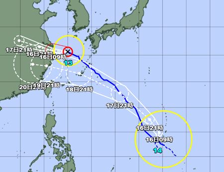 2024年台風14号気象庁